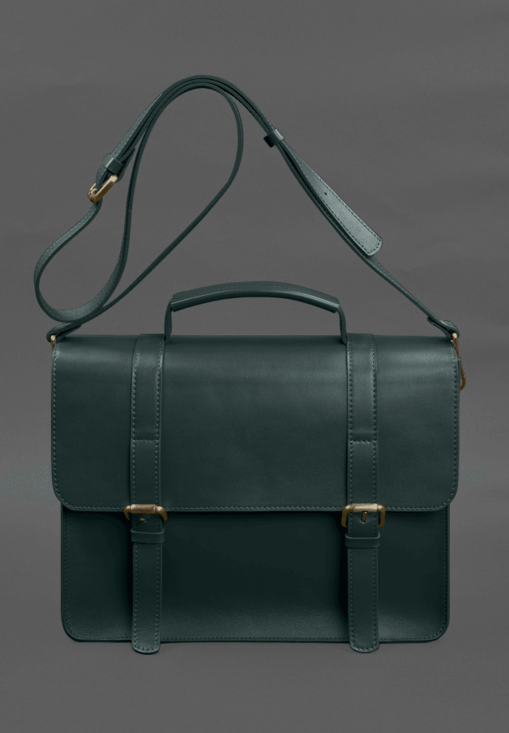 Vintage Designer Leather Briefcase Messenger Bag - Leather Purse Backpack