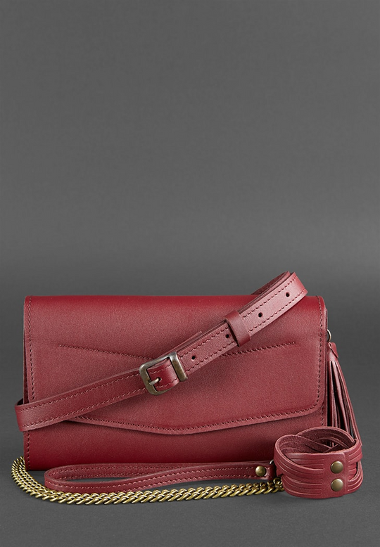 Stylish Leather Women's Crossbody Bag for Evening and Daily Use - Leather Purse Backpack