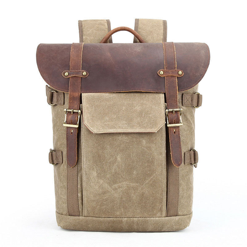 Canvas camera backpack for lenses