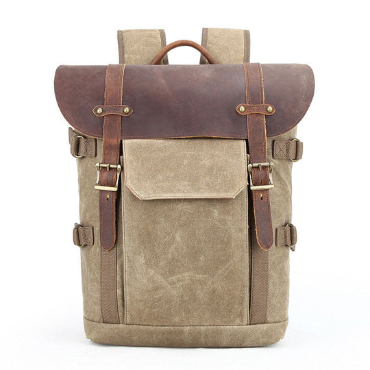 Canvas camera backpack for lenses