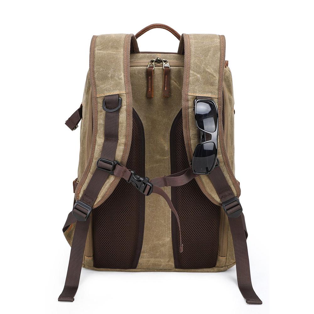 Compact Camera Backpack for Travel with Multiple Compartments - Leather Purse Backpack