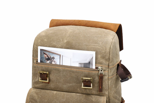 Compact Camera Backpack for Travel with Multiple Compartments - Leather Purse Backpack