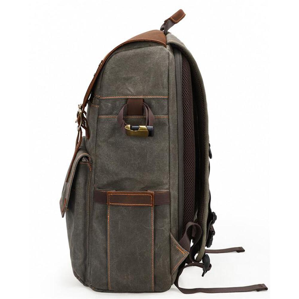 Compact Camera Backpack for Travel with Multiple Compartments - Leather Purse Backpack