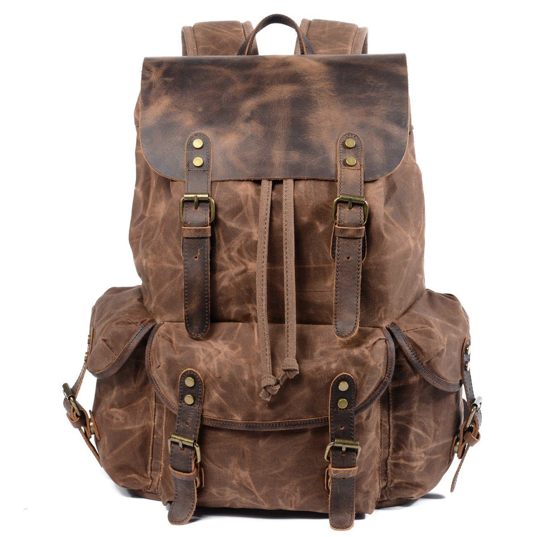 Elegant Canvas Leather Backpack – Durable, Stylish Bag for Everyday Use - Leather Purse Backpack
