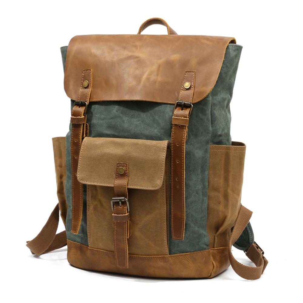 Elegant Vintage Laptop Backpack with Easy Access and Vintage Appeal - Leather Purse Backpack