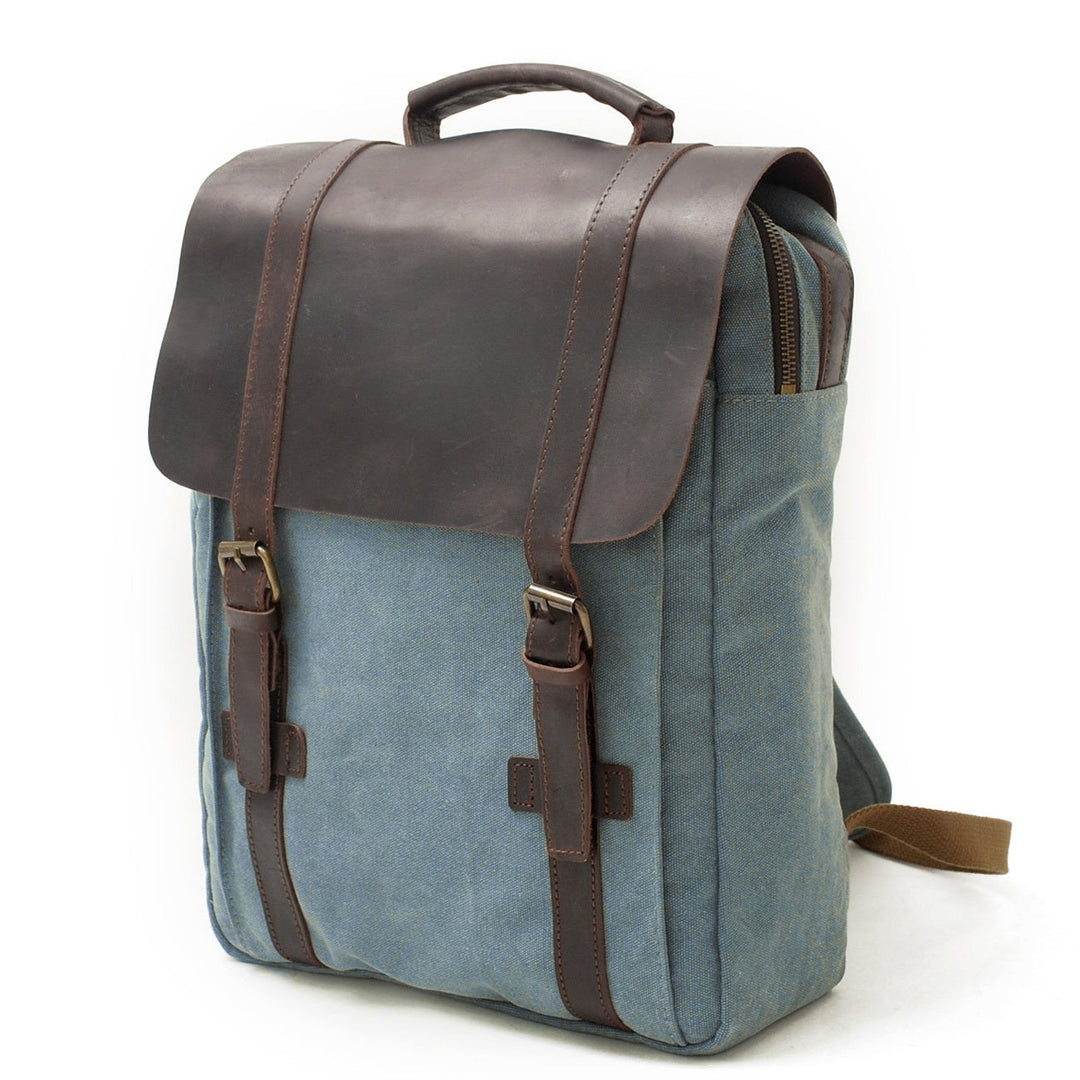 Retro Vintage Bookbag with Multiple Pockets and Stylish Look - Leather Purse Backpack