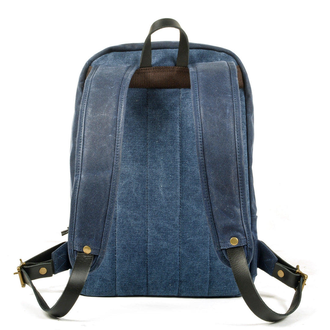 Classic Canvas Backpack with Adjustable Straps and Front Pocket - Leather Purse Backpack
