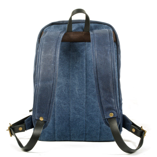 Classic Canvas Backpack with Adjustable Straps and Front Pocket - Leather Purse Backpack