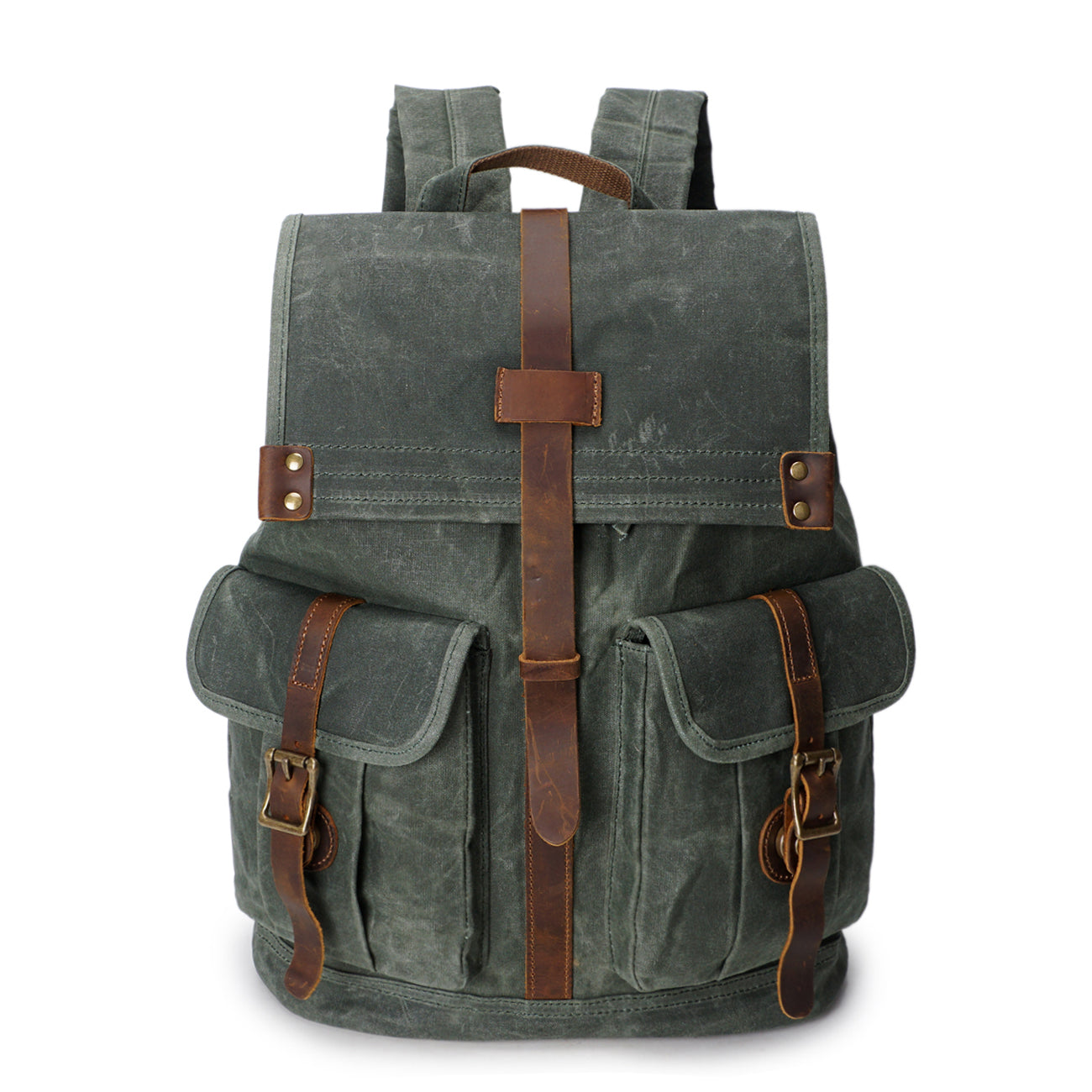 5803 Vintage Leather Backpack Purse Fashion Rucksack Practical and Stylish Polare Vintage Full Grain Leather Rucksack Backpack Casual  main image 4