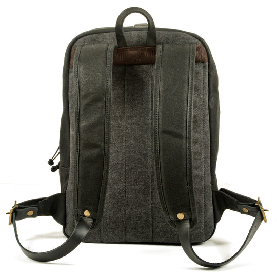 Classic Canvas Backpack with Adjustable Straps and Front Pocket - Leather Purse Backpack