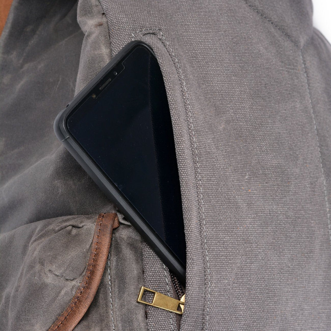 Elegant Canvas Leather Backpack – Durable, Stylish Bag for Everyday Use - Leather Purse Backpack