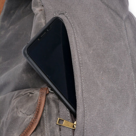 Elegant Canvas Leather Backpack – Durable, Stylish Bag for Everyday Use - Leather Purse Backpack
