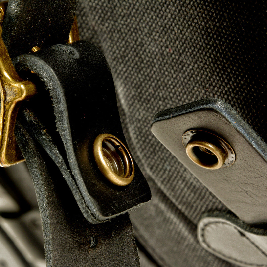 Vintage Canvas Rucksack Backpack with Adjustable Straps & Pockets - Leather Purse Backpack