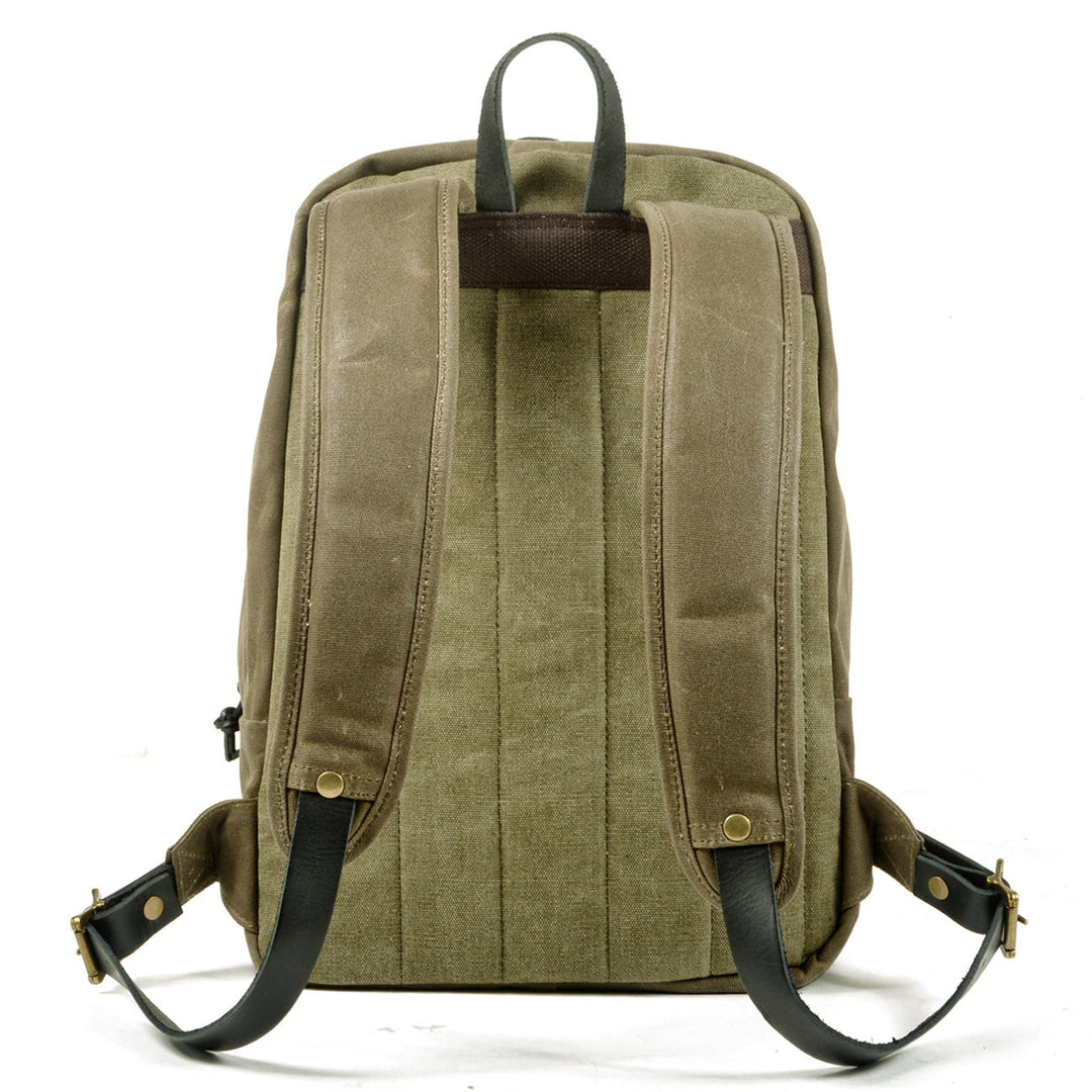 Classic Canvas Backpack with Adjustable Straps and Front Pocket - Leather Purse Backpack
