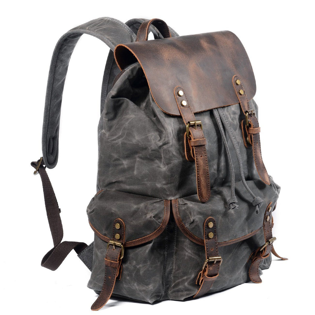 Elegant Canvas Leather Backpack – Durable, Stylish Bag for Everyday Use - Leather Purse Backpack