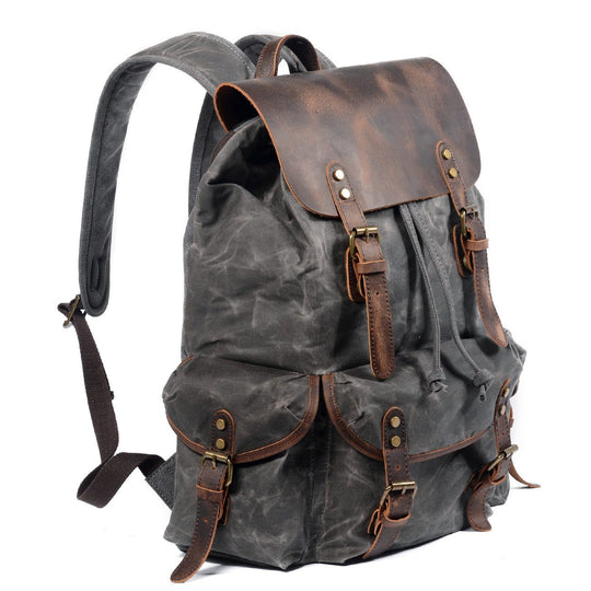 Elegant Canvas Leather Backpack – Durable, Stylish Bag for Everyday Use - Leather Purse Backpack