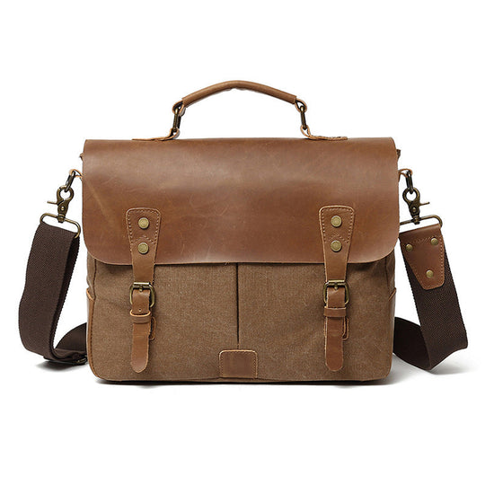 Retro canvas messenger bag with a classic style for him