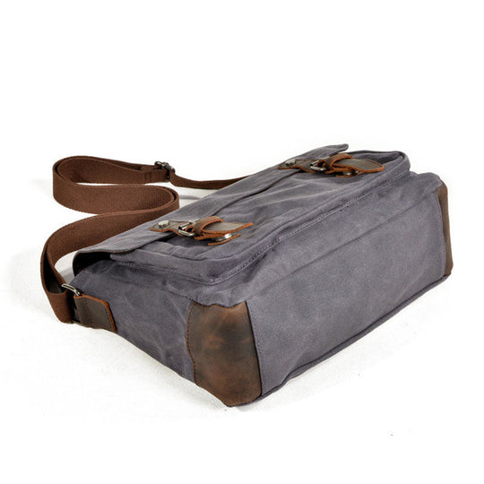 Unique men's canvas DSLR camera messenger bag