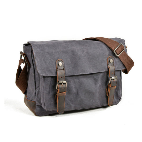 Unique men's camera messenger bag in canvas