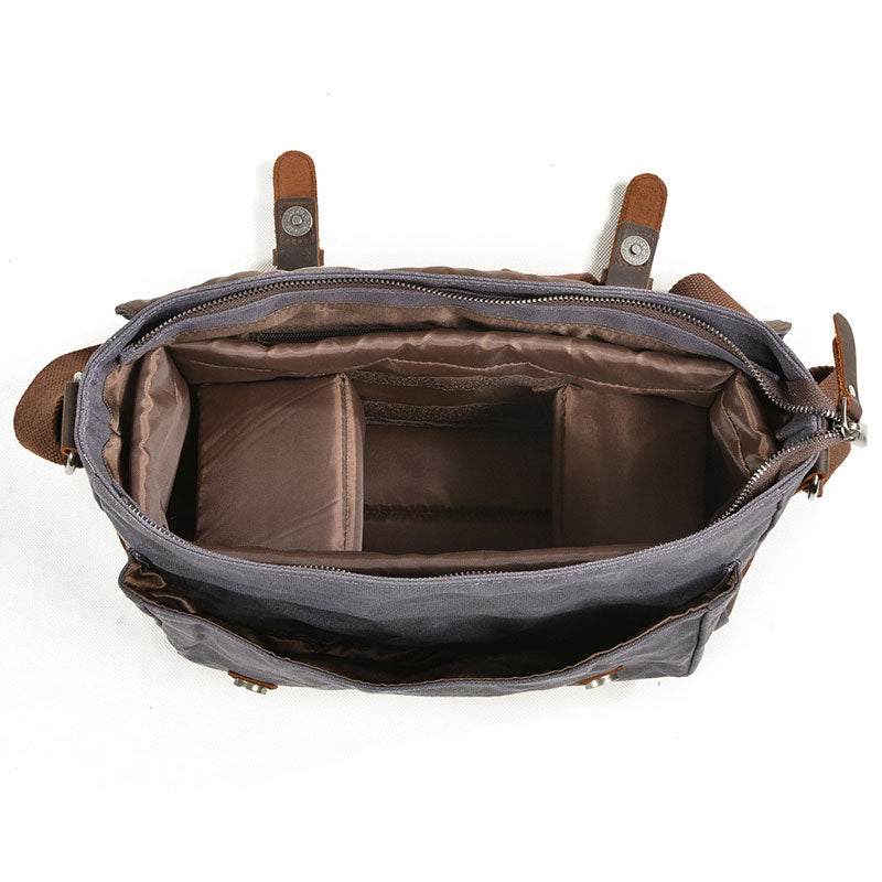 Men's stylish canvas camera messenger bag