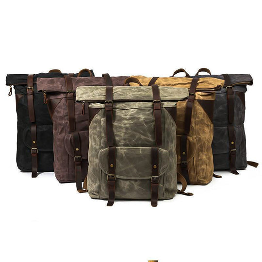Large Canvas Backpack – Spacious, Durable Bag for Travel and Daily Use - Leather Purse Backpack