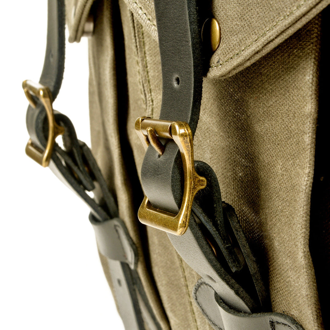Vintage Canvas Rucksack Backpack with Adjustable Straps & Pockets - Leather Purse Backpack