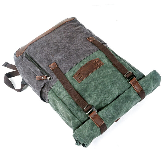 Stylish Canvas Daypack for Men and Women – Durable, Lightweight Backpack - Leather Purse Backpack