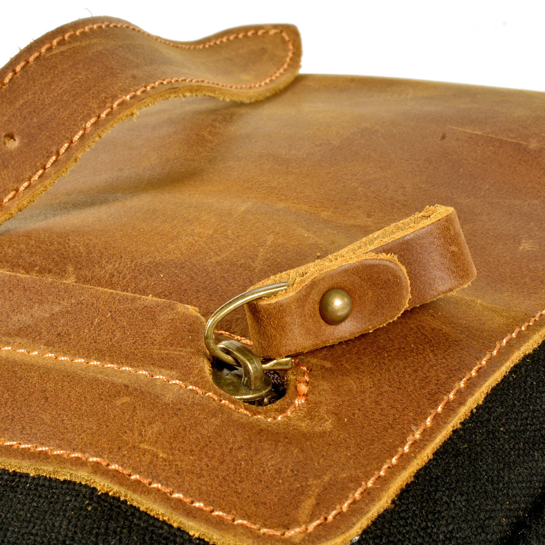 Elegant Waxed Canvas Rucksack for Commuting and Exploration - Leather Purse Backpack