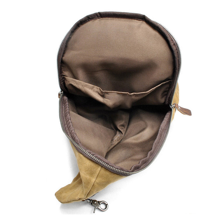Vintage-inspired waxed canvas chest sling for men