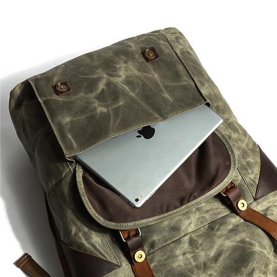 Large Canvas Backpack – Spacious, Durable Bag for Travel and Daily Use - Leather Purse Backpack