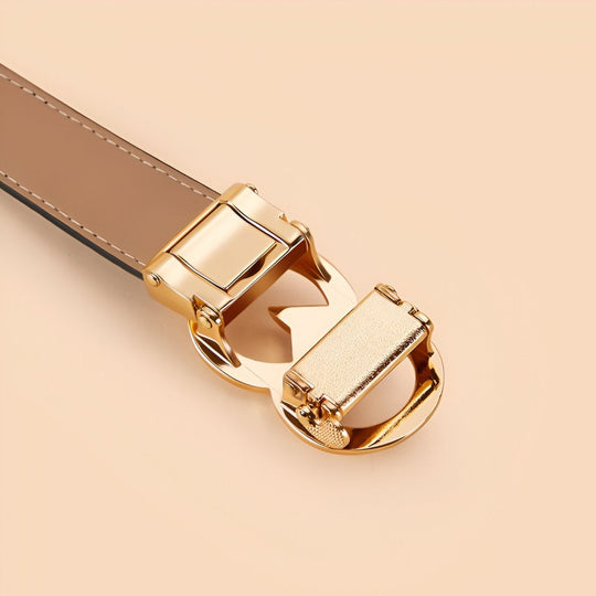 Automatic Belt In Grained Leather, Romanca Model - Leather Purse Backpack