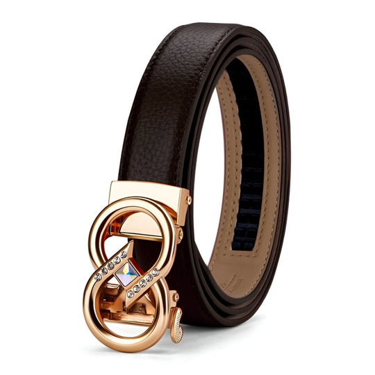 Automatic Belt In Grained Leather, Romanca Model - Leather Purse Backpack