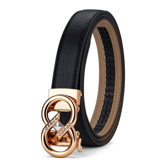 Automatic Belt In Grained Leather, Romanca Model - Leather Purse Backpack