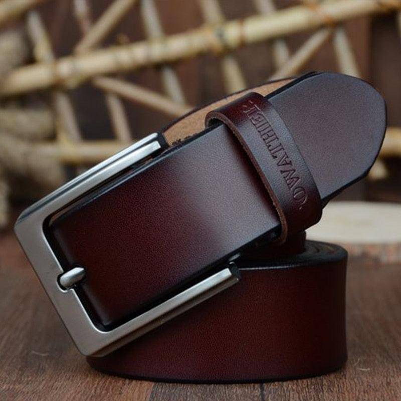 Elegant Men's Casual Leather Belt, Modern Goga Model - Leather Purse Backpack