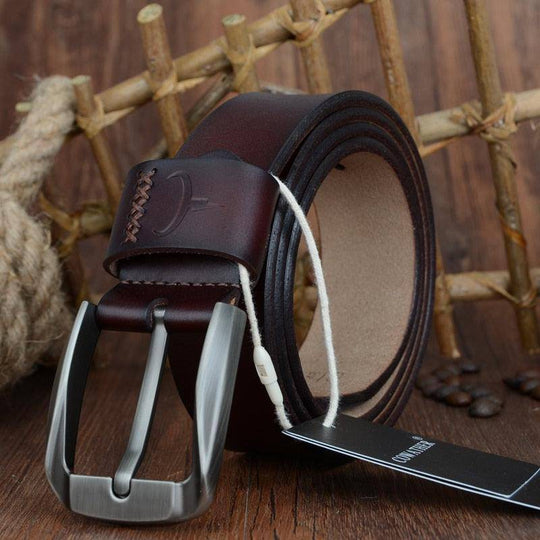 Designer Casual Leather Belt For Men, Mustang Model - Leather Purse Backpack