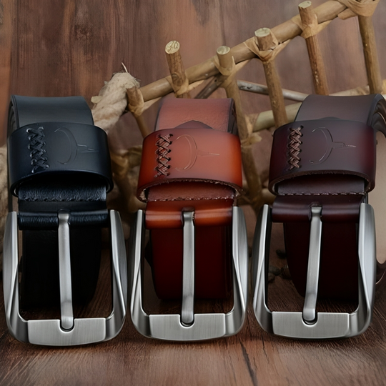 Designer Casual Leather Belt For Men, Mustang Model - Leather Purse Backpack
