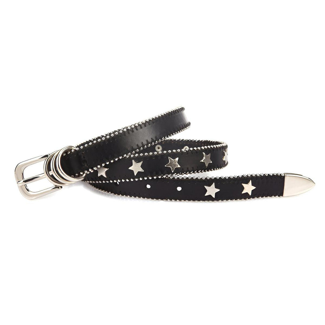 Fashion Star Studded Belt For Women, Eline Model - Leather Purse Backpack