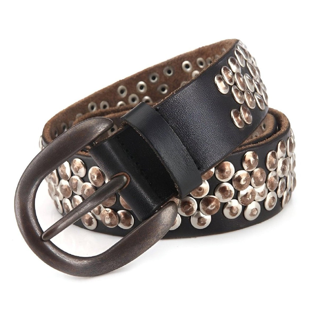 Unique Studded Leather Belt For Women, Andrea Model - Leather Purse Backpack