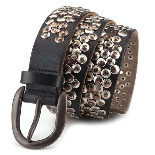 Unique Studded Leather Belt For Women, Andrea Model - Leather Purse Backpack