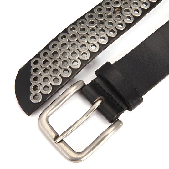 Modern Studded Leather Belt For Women, Ingunn Model - Leather Purse Backpack