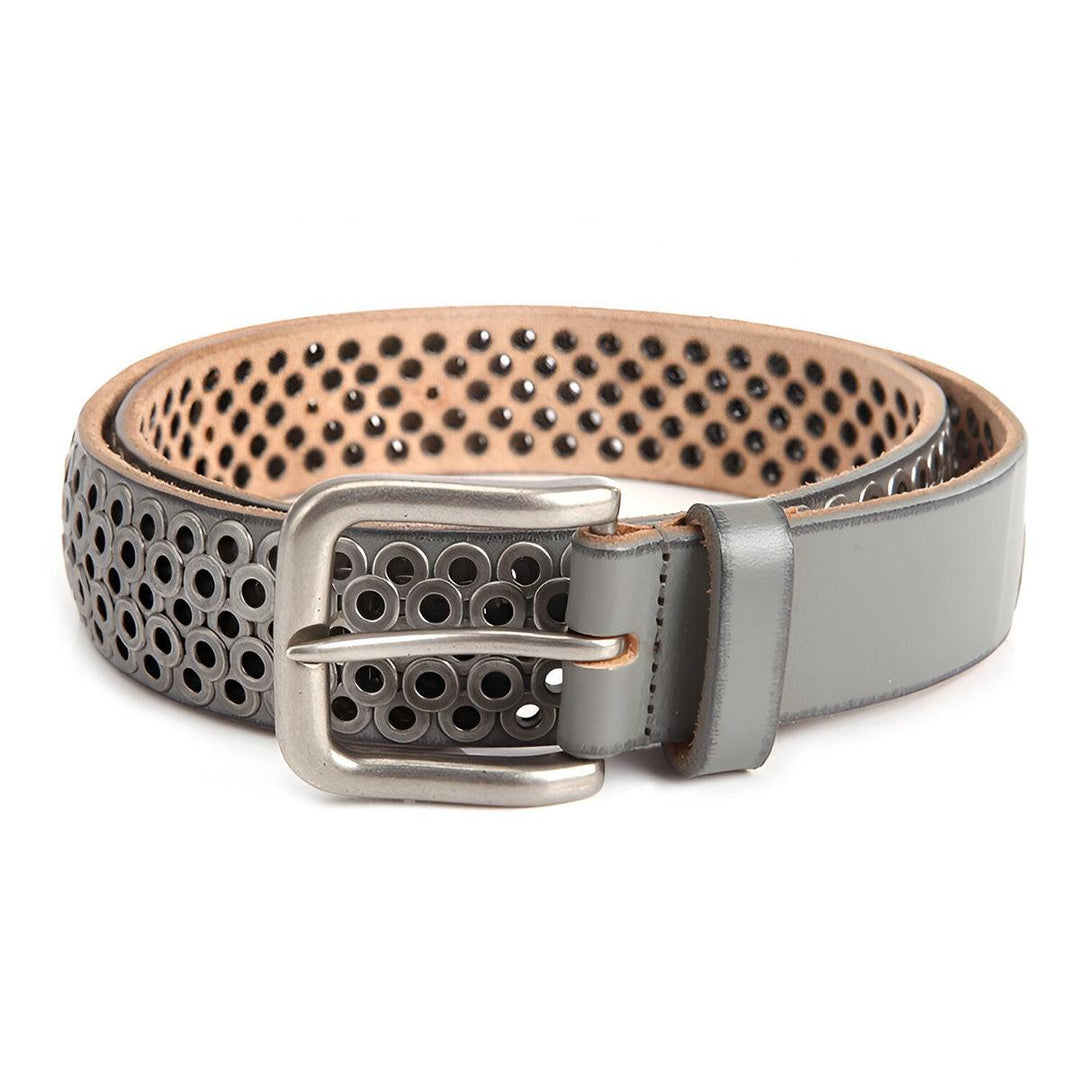 Modern Studded Leather Belt For Women, Ingunn Model - Leather Purse Backpack