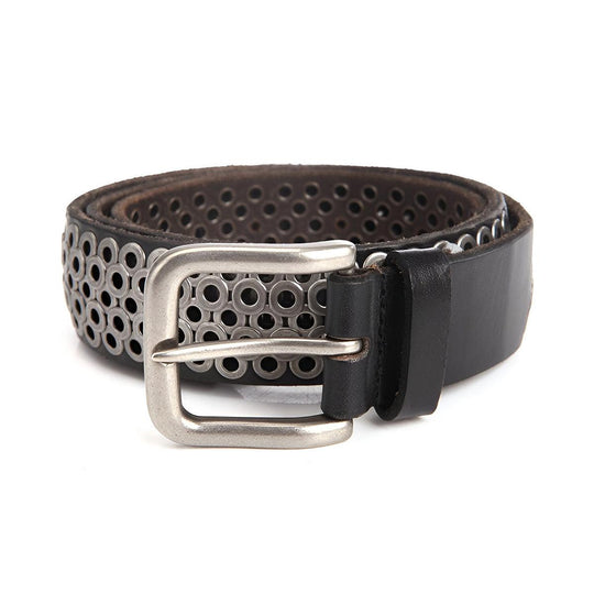 Modern Studded Leather Belt For Women, Ingunn Model - Leather Purse Backpack