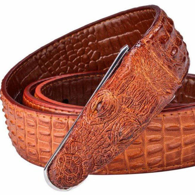 Crocodile Leather Suit Belt For Men, Enokur Model - Leather Purse Backpack