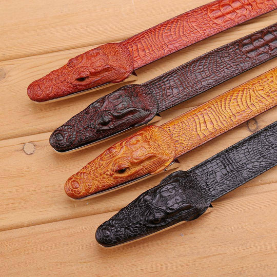 Crocodile Leather Suit Belt For Men, Enokur Model - Leather Purse Backpack