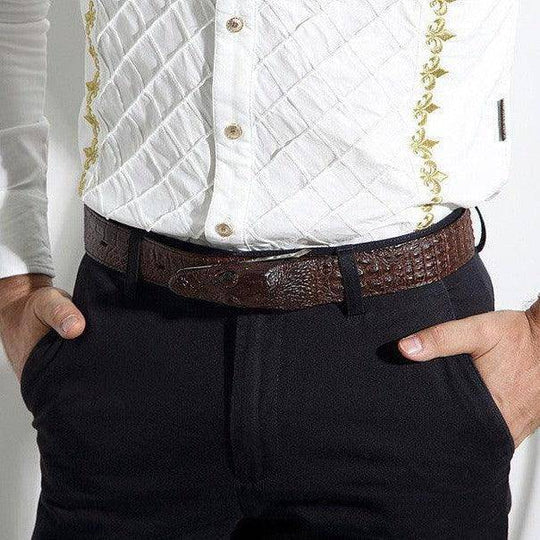 Crocodile Leather Suit Belt For Men, Enokur Model - Leather Purse Backpack
