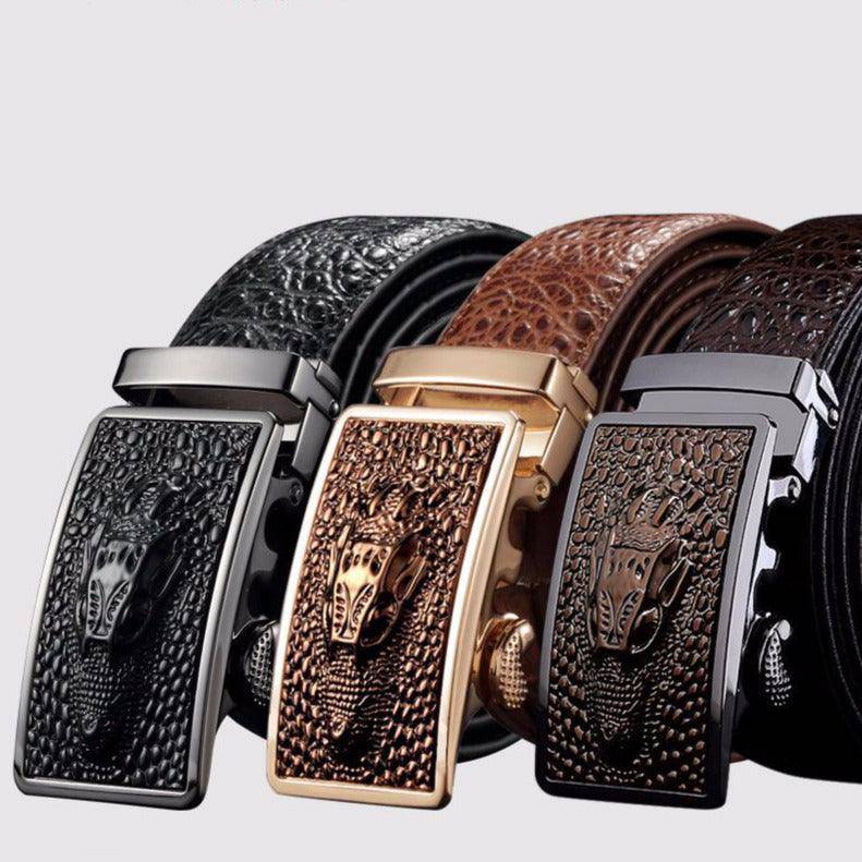 Crocodile Leather Suit Belt For Men, Tengiz Model - Leather Purse Backpack