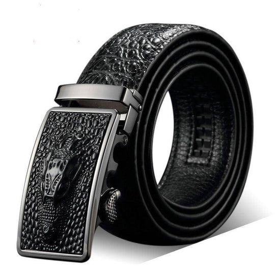 Crocodile Leather Suit Belt For Men, Tengiz Model - Leather Purse Backpack