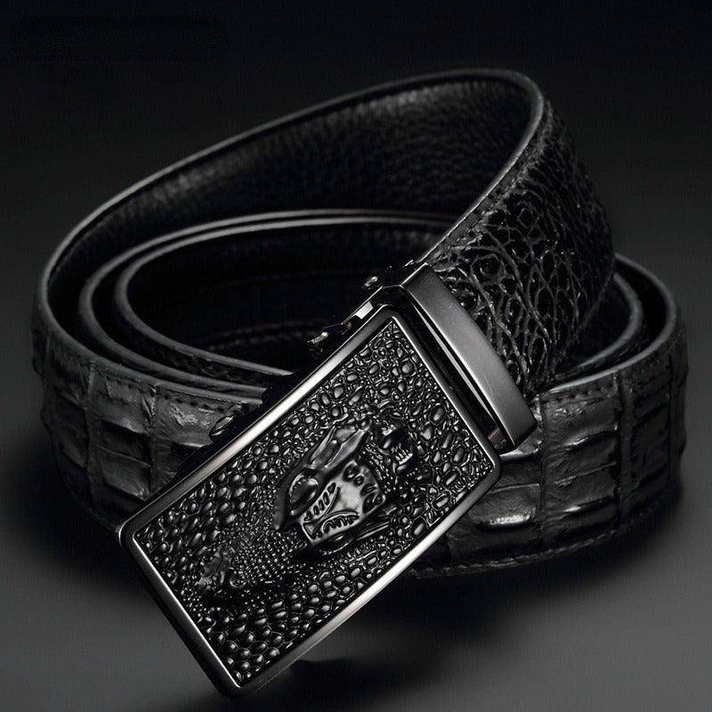Crocodile Leather Suit Belt For Men, Tengiz Model - Leather Purse Backpack