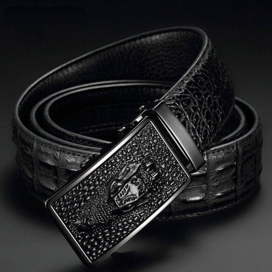 Crocodile Leather Suit Belt For Men, Tengiz Model - Leather Purse Backpack