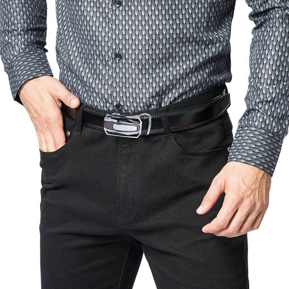 Designer Leather Suit Belt For Men, Lotus Model - Leather Purse Backpack